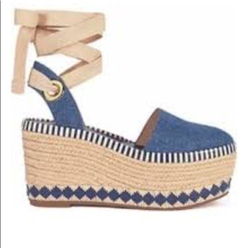 🆕 Tory Burch Denim Dandy Wedge - Picture 2 of 8